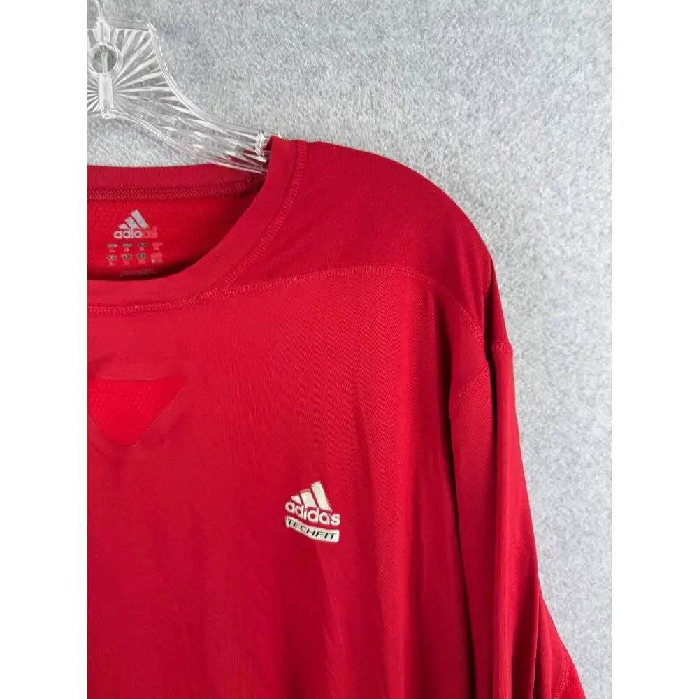 Adidas Clima365‎ Shirt Men's L Red Long Sleeve Workout Base Layer Tee